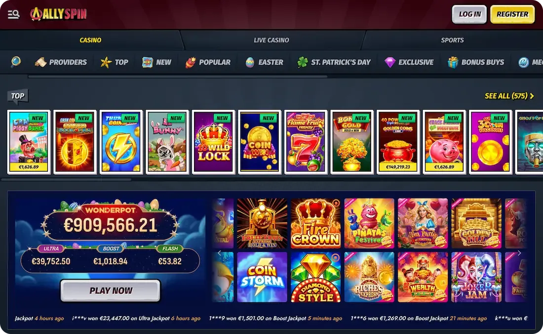 allyspin casino games