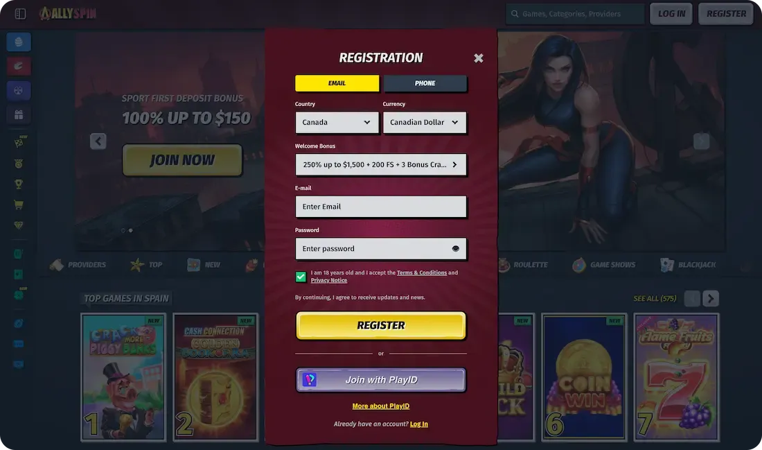 allyspin casino registration email