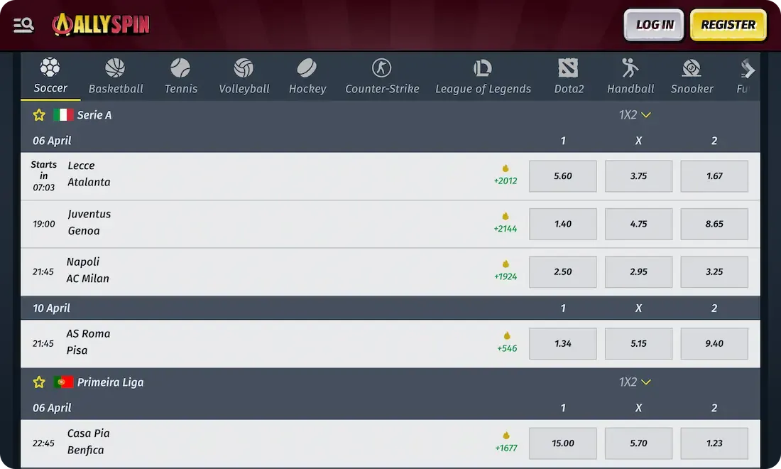 allyspin casino sport