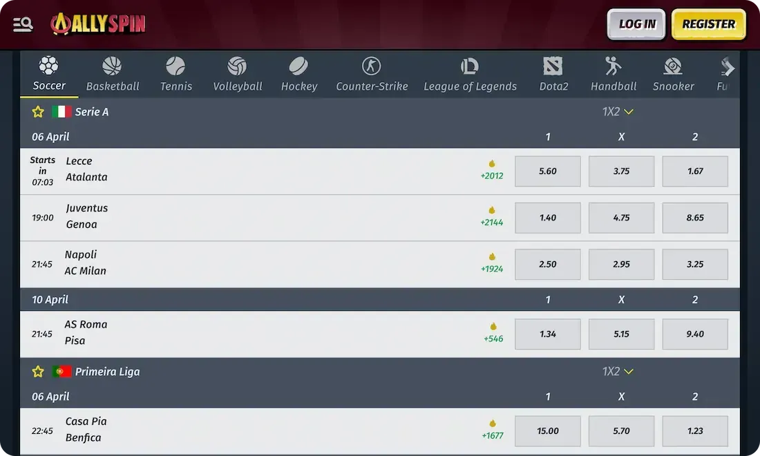 allyspin casino sport
